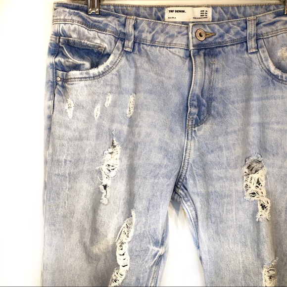 ZARA High Rise Boyfriend Ripped Jeans - Picture 2 of 4